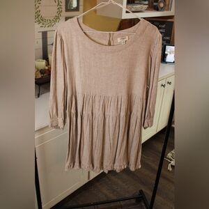 Neutral Taupe Babydoll Tunic Top 🤎